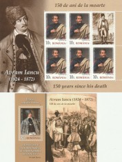 ROMANIA 2022 LP 2384 LP 2384 a AVRAM IANCU 150 ANI DE LA MOARTE MINICOALA CU MANSETA ILUSTRATA + COLITA MNH NESTAMPILATE foto