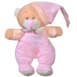Jucărie Zornăitoare Ursuleț de Plus, 18cm, Culoare Roz, Oem