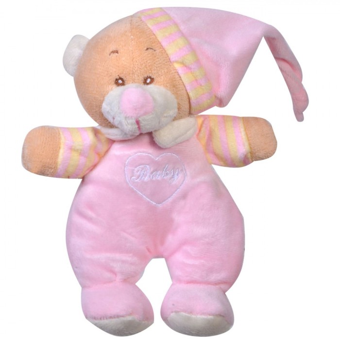 Jucărie Zornăitoare Ursuleț de Plus, 18cm, Culoare Roz