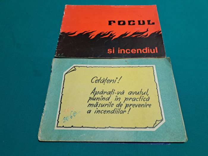 LOT 2 BROȘURI APĂRAREA &Icirc;MPOTRIVA INCENDIILOR / ANII 1970 * 47A