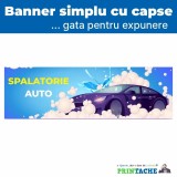 Banner Publicitar Spalatorie Auto, 600x1200 dpi, Frontlit 440g, Rezistent Vant 55km/h, Print Latex calitate inalta, Afisaj stradal