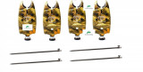 Set 4 senzori /avertizori pescuit cu 4 picheti reglabili