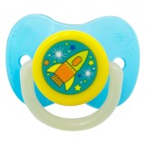 Suzetă Silicon, Honey Baby, Glow in The Dark, Albastru, Galben, 6-36 Luni, Oem