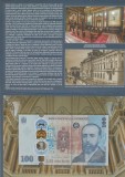 ROMANIA 100 LEI 2026 , Polimer , 190 Ani de la Nasterea lui EUGENIU CARAGEA - Intemeietorul BNR , UNC , in FOLDER + Plic BNR , Seria 12997