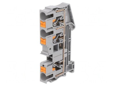Conector Şine 0,5-10mm&amp;sup2; 3 Borne Gri Push-In foto