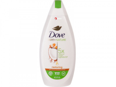 Gel de dus, Dove, Restoring with Coconut Oil &amp;amp; Almond, 400 ml foto