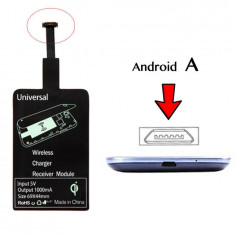 Receptor incarcare wireless, QI charger, telefon cu conector microUSB tip A foto