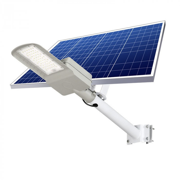 Lampa solara stradala Flippy, IP65, senzor de lumina, 60 LED-uri SMD, 2250 lm, panou 25W, putere 200W, autonomie 12-16 ore, telecomanda, montare prin