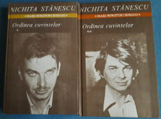 Nichita Stanescu - Ordinea cuvintelor (2 vol.) foto