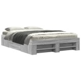 Cumpara ieftin Cadru de pat, gri sonoma, 140x190 cm, lemn prelucrat