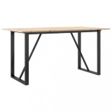 Cumpara ieftin Masa de bucatarie, cadru O, 160x80x75cm lemn masiv pin si Otel