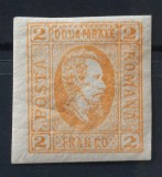 Romania 1865 - Alexandru-Ioan Cuza,2 par.portocaliu