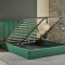 Pat Celine 180x200 cm Lada Depozitare Tapitat Catifea Nuanta Verde Somiera Inclusa MB32