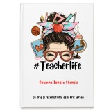 Agenda personalizata pentru cea mai buna educatoare/profesoara, format A5, 100 file albe nedatate