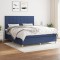 vidaXL Pat box spring cu saltea, albastru, 180x200 cm, material textil 3142359