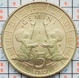 San Marino 5 Euro (Gemini) 2019 UNC - tiraj 16.000 - km 583 - A039, Europa