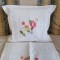 Set 2 Fete de pernuta, Vintage din bumbac cu broderie manuala tip quilt, aplicata.