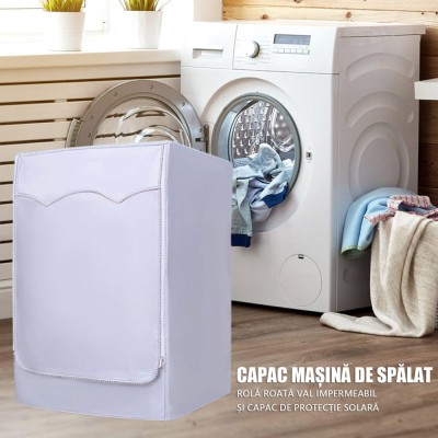 Husa pentru masini de spalat rufe, impermeabil si protectie solara, cu fermoar foto