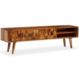 244683 Dulap TV din lemn masiv de acacia, 140x30x40 cm