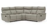 Coltar fix cu mecanism Recliner tapitat cu piele ecologica Positano Light Grey, l217xA94xH98 cm