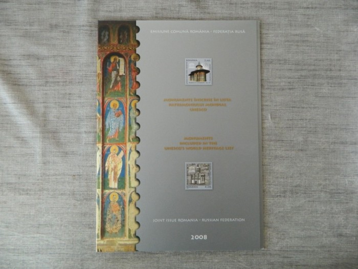 Mapă filatelică Monumente UNESCO - Emisiune comună Rom&acirc;nia-Rusia - LP 1809 f