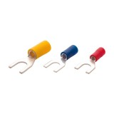 Terminale izolate tip furca M4, 4-6 mm, galben, set 100 buc Plastim