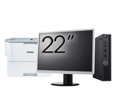 Pachet Calculator Second Hand DELL OptiPlex 3070 Mini, Intel Core i3-9100T 3.10 - 3.70GHz, 8GB DDR4, 256GB SSD + Monitor 22 Inch + Imprimanta Brother foto