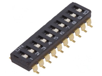 Comutator DIP-SWITCH 10 Secțiuni ON-OFF 0,025A 24VDC foto
