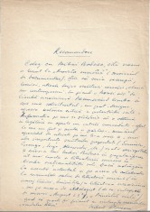 A3267N Document scris și semnat olograf de Mihail Petroveanu