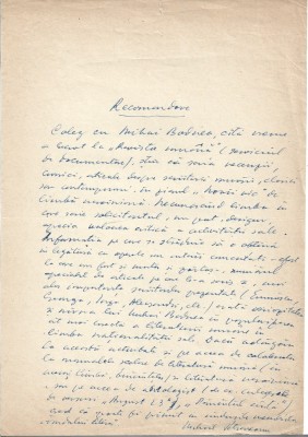 A3267N Document scris și semnat olograf de Mihail Petroveanu foto