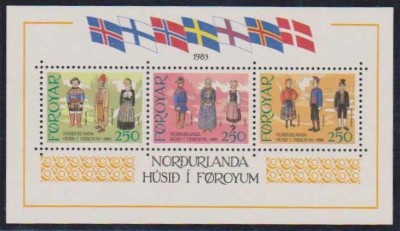 INSULELE FEROYAR-1983-COSTUME POPULAREi-Blocul nr 1 nestampilat MNH foto