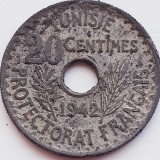 2988 Tunisia 20 centimes 1942 Ahmad II - 1361 km 268, Africa