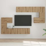 vidaXL Set comodă TV Pe perete 8 pcs stejar artizanal