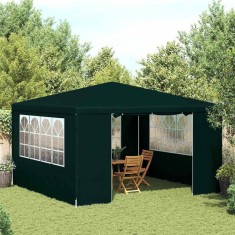 vidaXL Cort petrecere profesional cu pereți laterali verde 4x4m 90g/m&sup2;