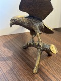 Un spectaculos set de 2 vulturi de dimensiuni mari din bronz