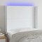 Gossi tablie de pat cu led, alb, 83x16x118/128 cm, piele ecologica