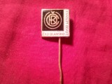 Insigna veche Cehoslovacia CKD Blansko Zavod Letovice , metal si email , h=1cm