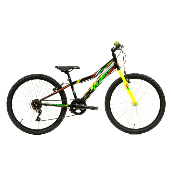 Bicicleta Copii DHS Turbo - 24 Inch, Negru-Verde Ultimate FactoryBikes
