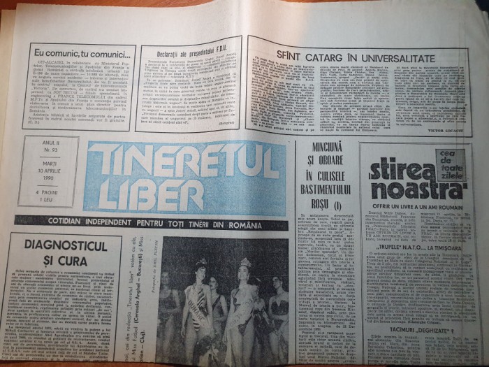 ziarul tineretul liber 10 aprilie 1990- art. &quot;ultimile zile ale dictatorilor &quot;