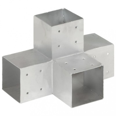 vidaXL Conector de grindă, formă X, 101 x 101 mm, metal galvanizat foto