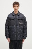 Napapijri geaca din amestec de lana A-Jaman culoarea albastru marin, de tranzitie, oversize, NP0A4I1W0411