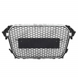 Grila masca fata AUDI A4/S4 (B8), 11.2011-12.2015,cu 2 gauri pentru Senzori de parcare (PDC); cromat, Negru stralucitor; fara emblema, Rapid