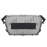 Grila masca fata AUDI A4/S4 (B8), 11.2011-12.2015,cu 2 gauri pentru Senzori de parcare (PDC); cromat, Negru stralucitor; fara emblema