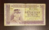 Bancnota Cehoslovacia - 50 Korun 1945-1948 - Rara