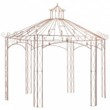 Pavilion de gradina, maro antichizat, 4 m, fier GartenMobel Dekor, vidaXL