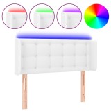 Cumpara ieftin Tablie de pat cu LED, alb, 93x16x78/88 cm, piele ecologica
