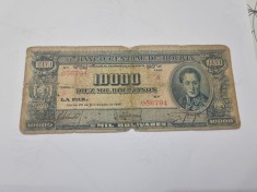 bancnota bolivia 10000 b 1945 serie a foto