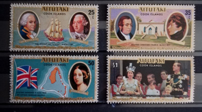 BC324, Aitutaki 1977, serie regina Elisabeta a II-a, jubileul de argint foto