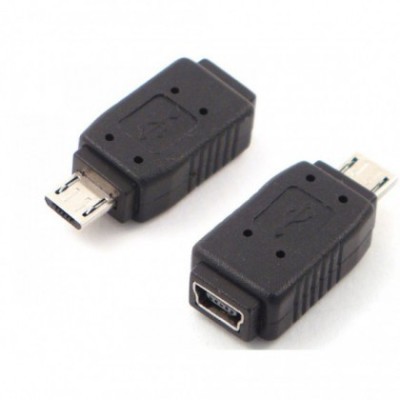 Adaptor MiniUSB (mama) la MicroUSB (tata) DeTech-17134 Negru foto