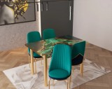 Cumpara ieftin SET MASA EXTENSIBILA 4 SCAUNE LUX CULOARE VERDE
